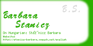 barbara stanicz business card